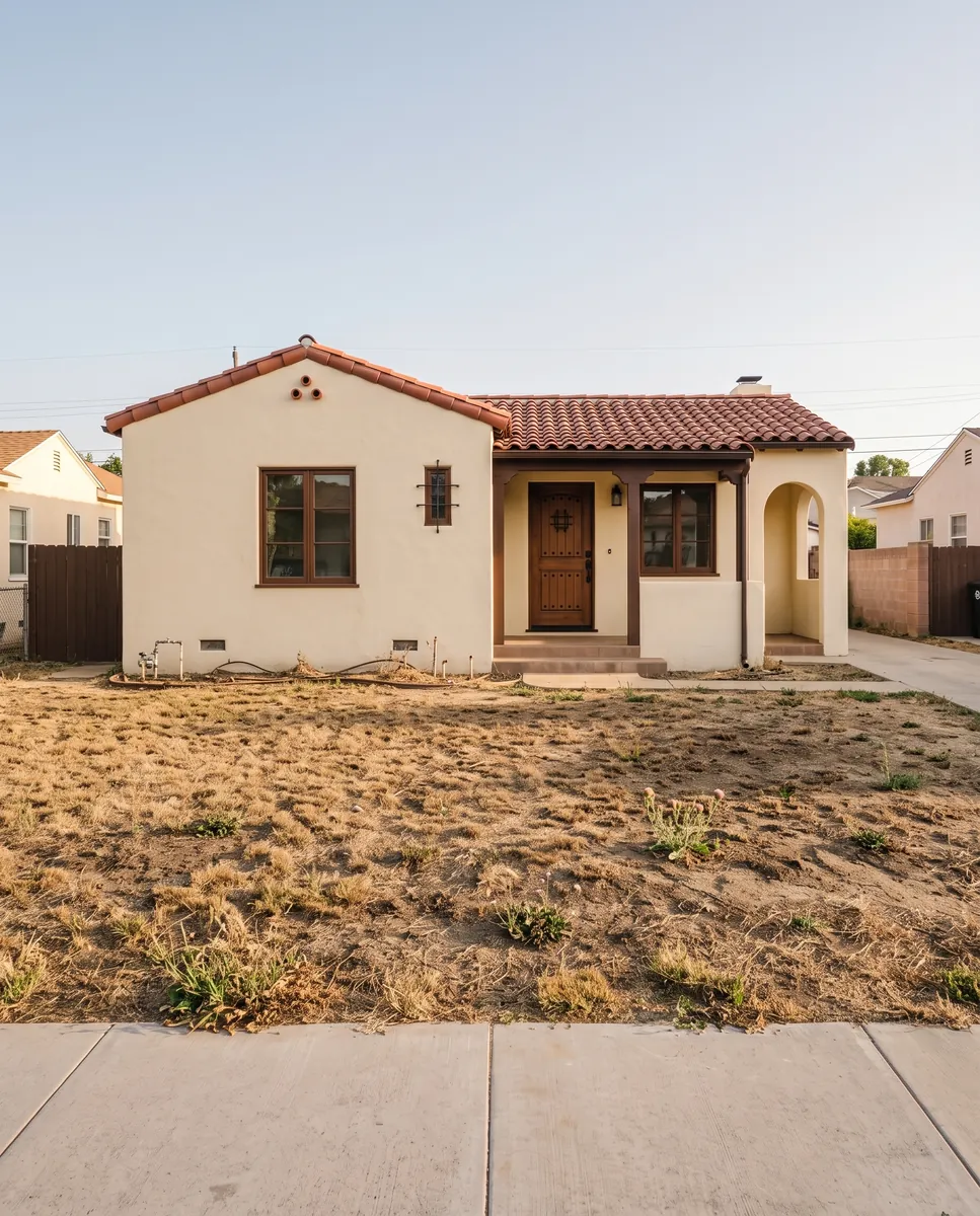 Front yard, concrete & landscape: before
